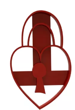 Love lock cookie cutter