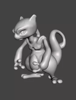 MEWTWO POKEMON GEN 1 ORIGINAL DEPICTION - RED BLUE STL for 3D printing HIGH POLY