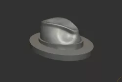 Miniature Fedora Hat with Printable Rim (28mm/32mm scale)