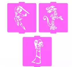 Mulan stencil set of 3 for Coffee and Baking
