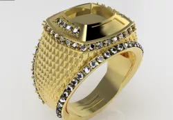 Multi Gem Diamond Ring 3D print model
