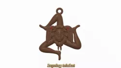 neck necklace pendant keychain "Trinacria" "Triskelion" femJ-401 3d-print