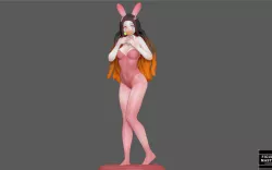 NEZUKO BUNNY demon slayer kimetsu no yaiba ANIME GIRL CUTE CHARACTER 3D print model