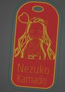 Nezuko Kamado  keychain/tag