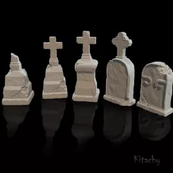Old tombstones, gravestones for halloween decoration, diorama