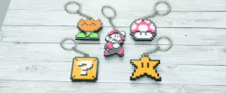 PACK X5 KEYCHAIN MARIO BROS 8 BIT