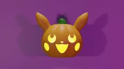 Picachu Pumpkin with Light