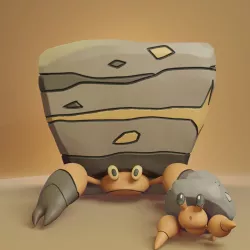 Pokemon - Dwebble and Crustle with 2 poses