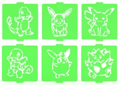 Pokemon stencil set of 6 for Coffee and Baking