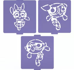 Powerpuff stencil set of 3 for Coffee and Baking