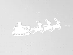 Santa's Sled with Reindeer, Flying Deer, Christmas Outline, Holiday Silhouette