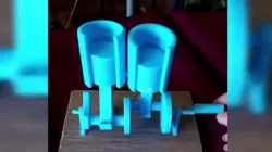 Schematic diagram of two stroke piston engine with crank