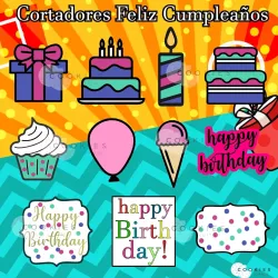 SET OF 7 BIRTHDAY COOKIE CUTTERS