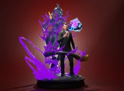 Shadow Mewtwo and Giovanni Pokemon Diorama