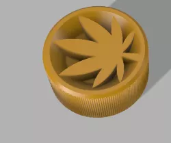 Simple Weed Grinder alien leaf  bas relief