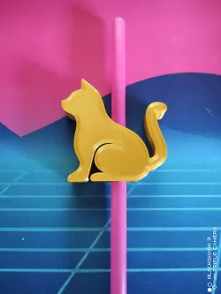 Sitting cat straw topper