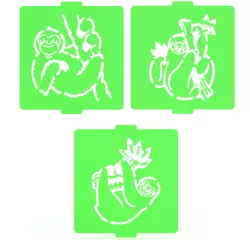 Sloth stencil set of 3 for Coffee and Baking