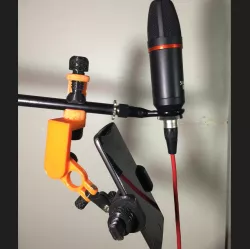 Smartphone articulated mount for mic stand - Soporte articulado smartphone para pie de microfono