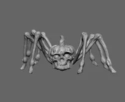Spider Skull Pumpkin