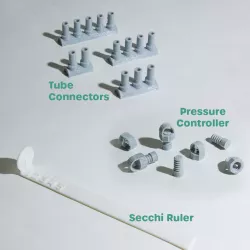 Spirulina Cultivation Tools - Tube Connector + Secchi Ruler