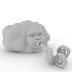 storm ..Cloud Face Blowing Wind