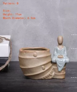 Suculent pot human meditating for 3D print