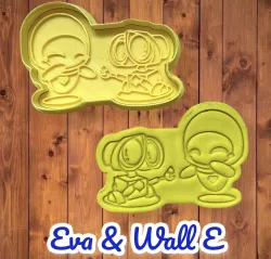 Wall-E & Eva cookie cutter / cortador de galleta de Wall-E & Eva