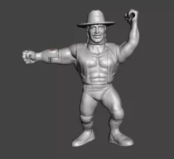 wwf bart gunn of smoking gunns wwf hasbro series 11 .stl .obj