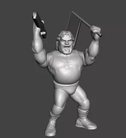 wwf hacksaw jim dugan vintage stake years 0 series 10 hasbro .obj .stl file for 3d printing