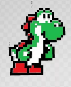 Yoshi pixel art scalable ,separate pieces easy printing