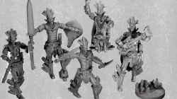 Aztec warriors and bard miniatures