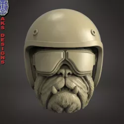 Bulldog biker version 2 Bas relief for cnc and wall decor