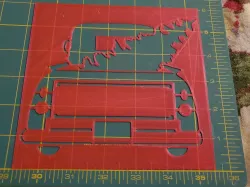 Christmas Farm Truck (from the rear) Stencil 6 inch wide, 0.6 mm thick