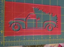 Christmas Farm Truck (from the side) Stencil 6 inch wide, 0.6 mm thick