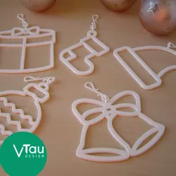 Christmas Tree Decorations with Hook | Set Xmas tree | Christmas home tree  | Easy to Print | Vtau Design