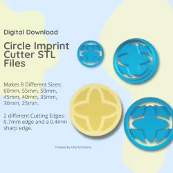 Circle Imprint Clay Cutter - STL Digital File Download- 8 sizes and 2 Cutter Versions