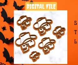 Cowboy Skeleton Set 6 3d STL Files For Polymer Clay Cutters