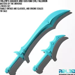 Evil-Lyn's Evil Dagger and custom Evil Falchion (MOTU HE-MAN)