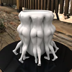 Female Body Butt Pot planter - Flower vase with Drainage Holes