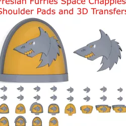 Fresian Furries Space Chappies Shoulder pads and 3D Transfers