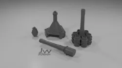 German hand granade collection (M24,M39,HHL3) ww II 1:35
