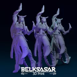 Girl Tiefling Sorcerer 3 Variants 3D print model