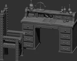 gothic desk and chair