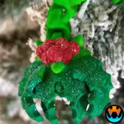 Holly Cinderling Dragon Eating Gingerbread Man, Cute Articulating Christmas Dragon