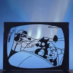 ITCHY & SCRATCHY & POOCHIE - THE SIMPSONS - 2D SILHOUETTE