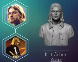 Kurt Cobain portrait sculpture 3D print model