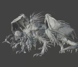 LADY DIMITRESCU - MUTATED RESIDENT EVIL VILLAGE REV DRAGON HI-POLY STL FOR 3D PRINTING