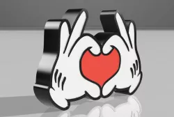 lamp hand mickey heart