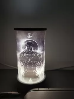 Lithophane Tube Lamp Black Panther