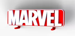 Marvel emblem sculpture